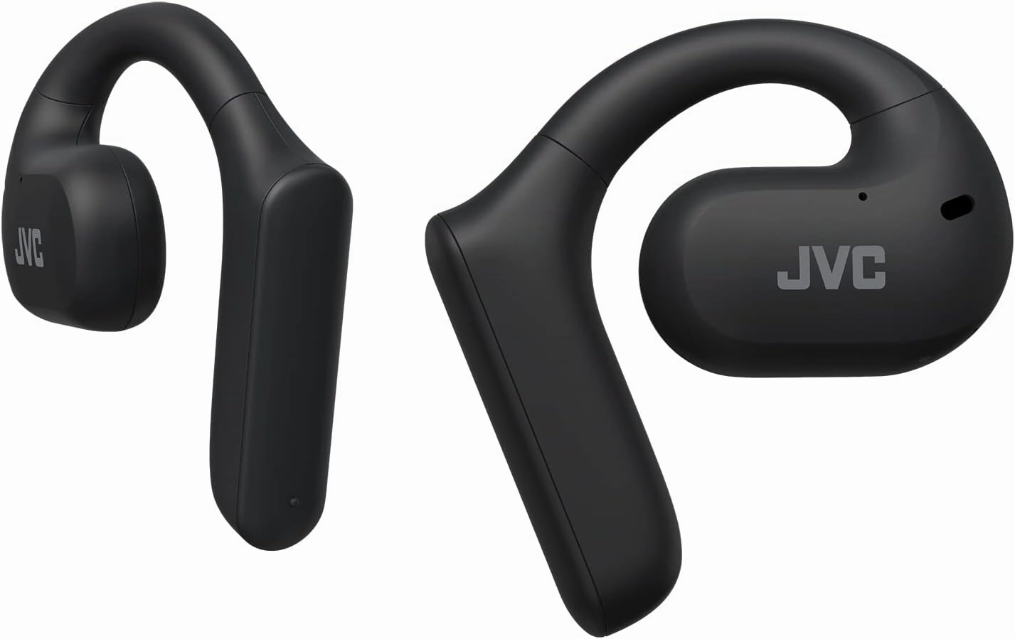 JVC Nearphones Open Ear True Wireless Headphones with 16mm Large Drivers for Powerful Sound, Single Ear use, and Long Battery Life (up to 17 Hours) - HANP35TW (Black)