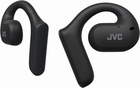 JVC Nearphones Open Ear True Wireless Headphones with 16mm Large Drivers for Powerful Sound, Single Ear use, and Long Battery Life (up to 17 Hours) - HANP35TW (Black)