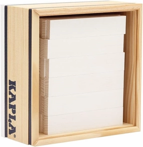KAPLA 40 Squares White - Wooden Construction Set 40 White Colored Building Planks