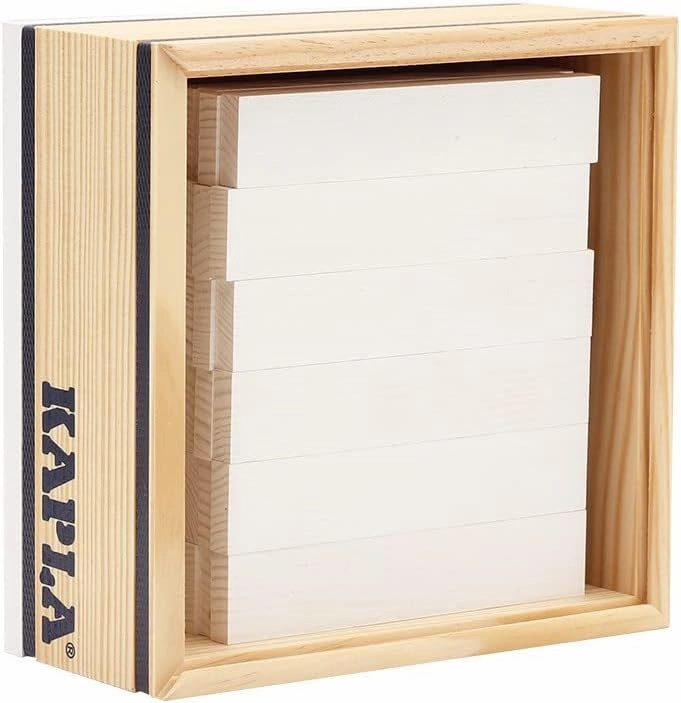 KAPLA 40 Squares White - Wooden Construction Set 40 White Colored Building Planks