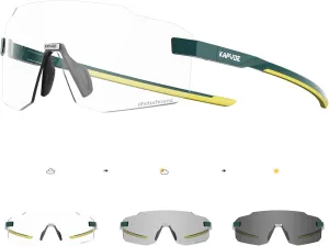 KAPVOE Photochromic Cycling Glasses for Men Women Sport Sunglasses UV Protection Driving Mountain Running MTB Frameless K341