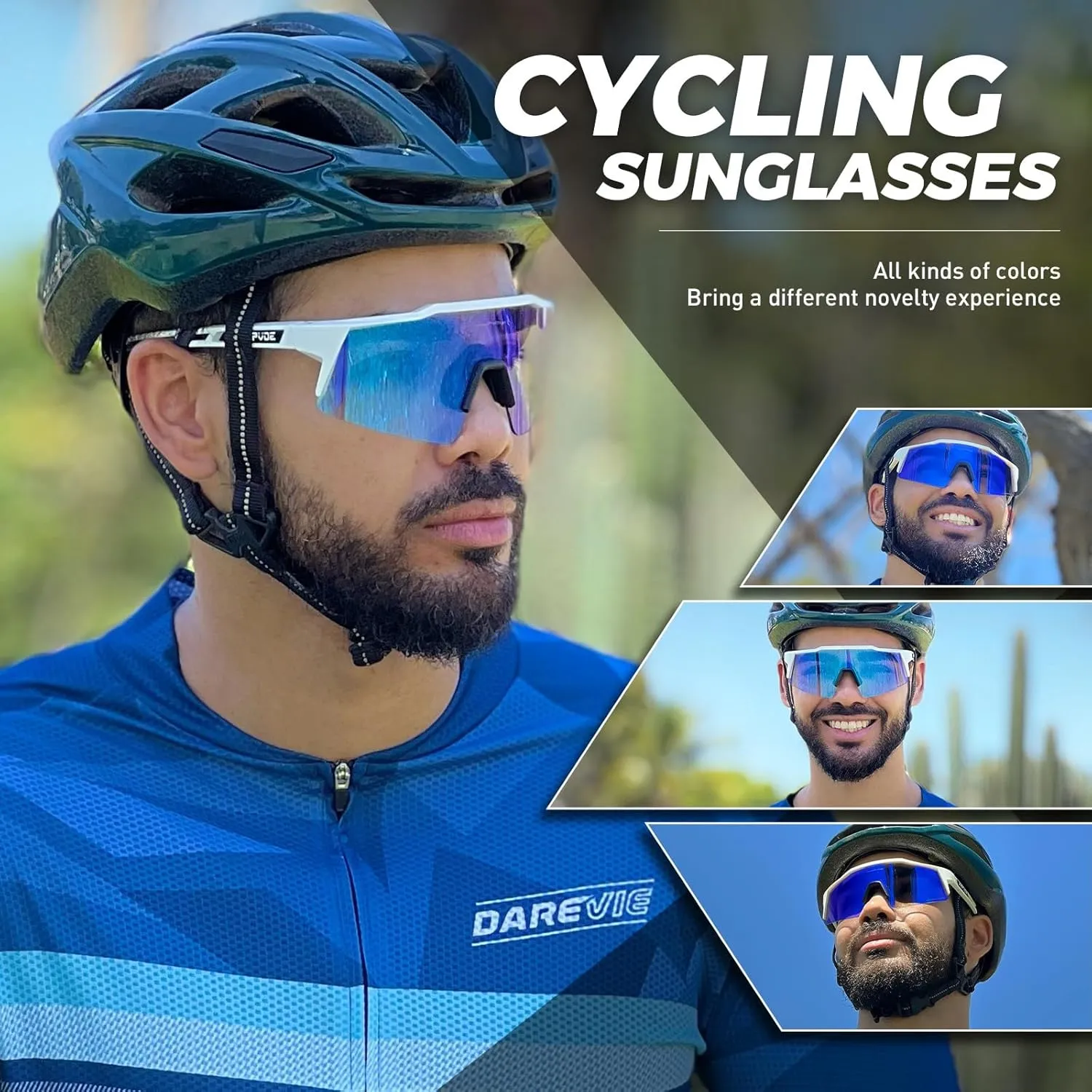 KAPVOE Photochromic Cycling Glasses Men Women Clear Transition Mountain Bike Sunglasses Sports Baseball Running - K9023