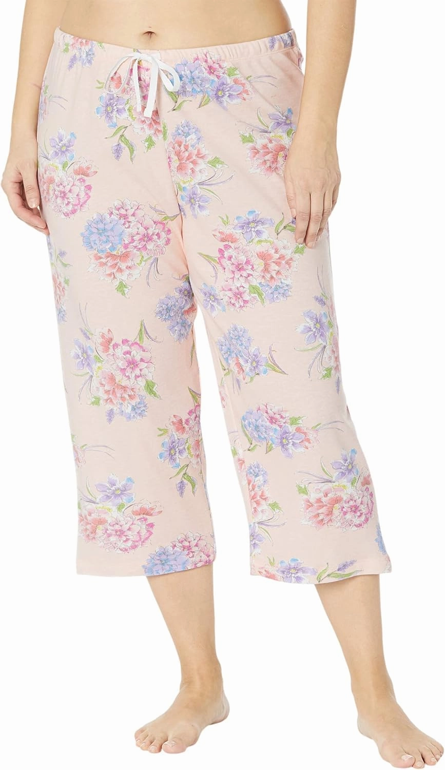 Karen Neuburger womens Plus Size Island Breeze Short Sleeve Girlfriend Capris Pj Set
