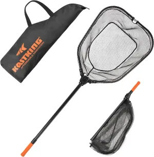 KastKing Brutus Fishing Net, Foldable Extendable Fish Landing Net, Lightweight & Portable Fishing Net with Soft EVA Foam Handle, Holds up to 44lbs/20KG, Fish-Friendly Mesh for a Safe Release