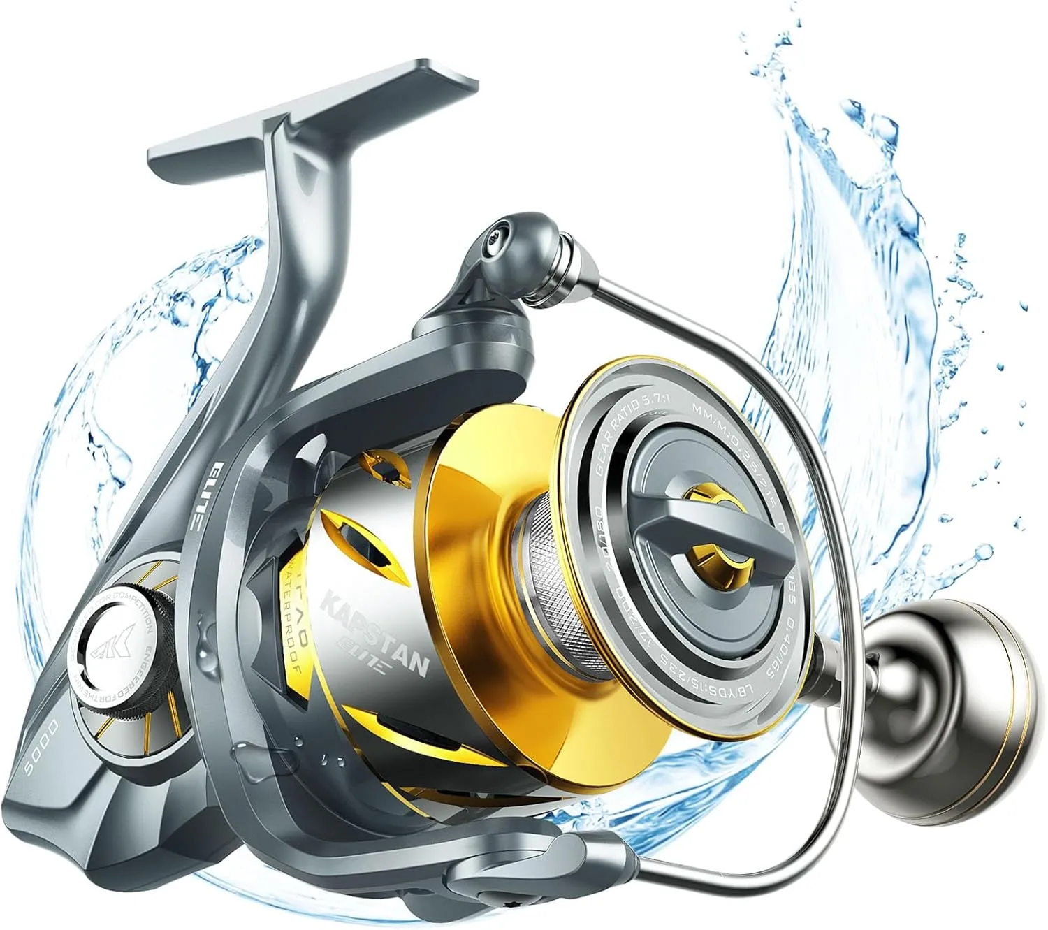 KastKing Kapstan Elite Saltwater Spinning Fishing Reel, Up to 55LBs Max Drag Big Game Fishing Reel, IPX6 Waterproof & Corrosion-Resistant Bearing System - Ideal Fishing Gifts for Saltwater Fishing