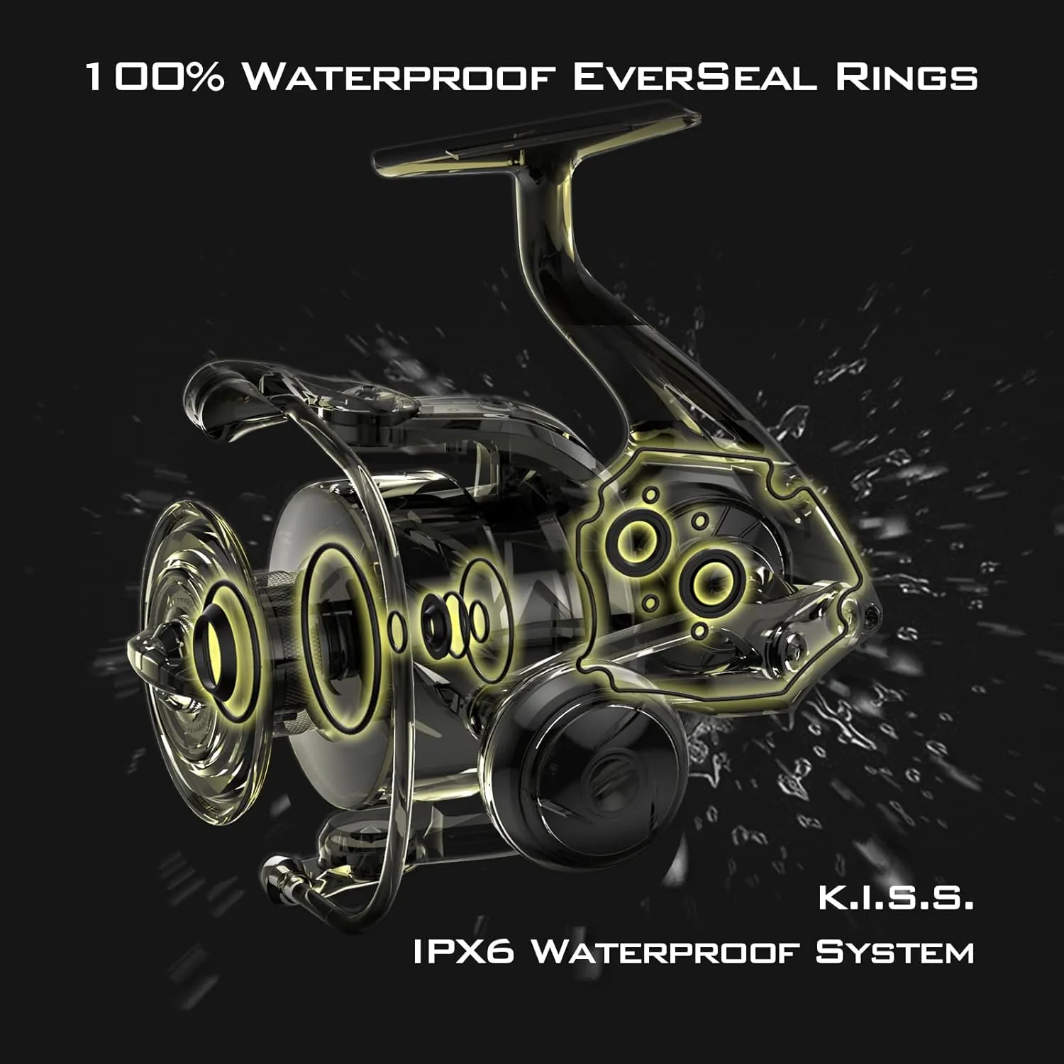 KastKing Kapstan Elite Saltwater Spinning Fishing Reel, Up to 55LBs Max Drag Big Game Fishing Reel, IPX6 Waterproof & Corrosion-Resistant Bearing System - Ideal Fishing Gifts for Saltwater Fishing