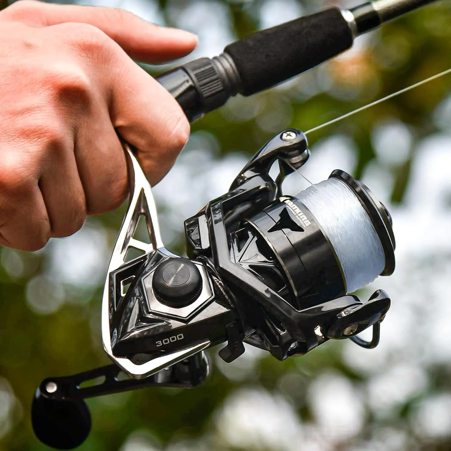 KastKing Megatron Spinning Reel, Freshwater and Saltwater Spinning Fishing Reel, Rigid Aluminum Frame 7 1 Double-Shielded Stainless-Steel BB, Over 30 lbs. Carbon Drag, CNC Aluminum Spool & Handle