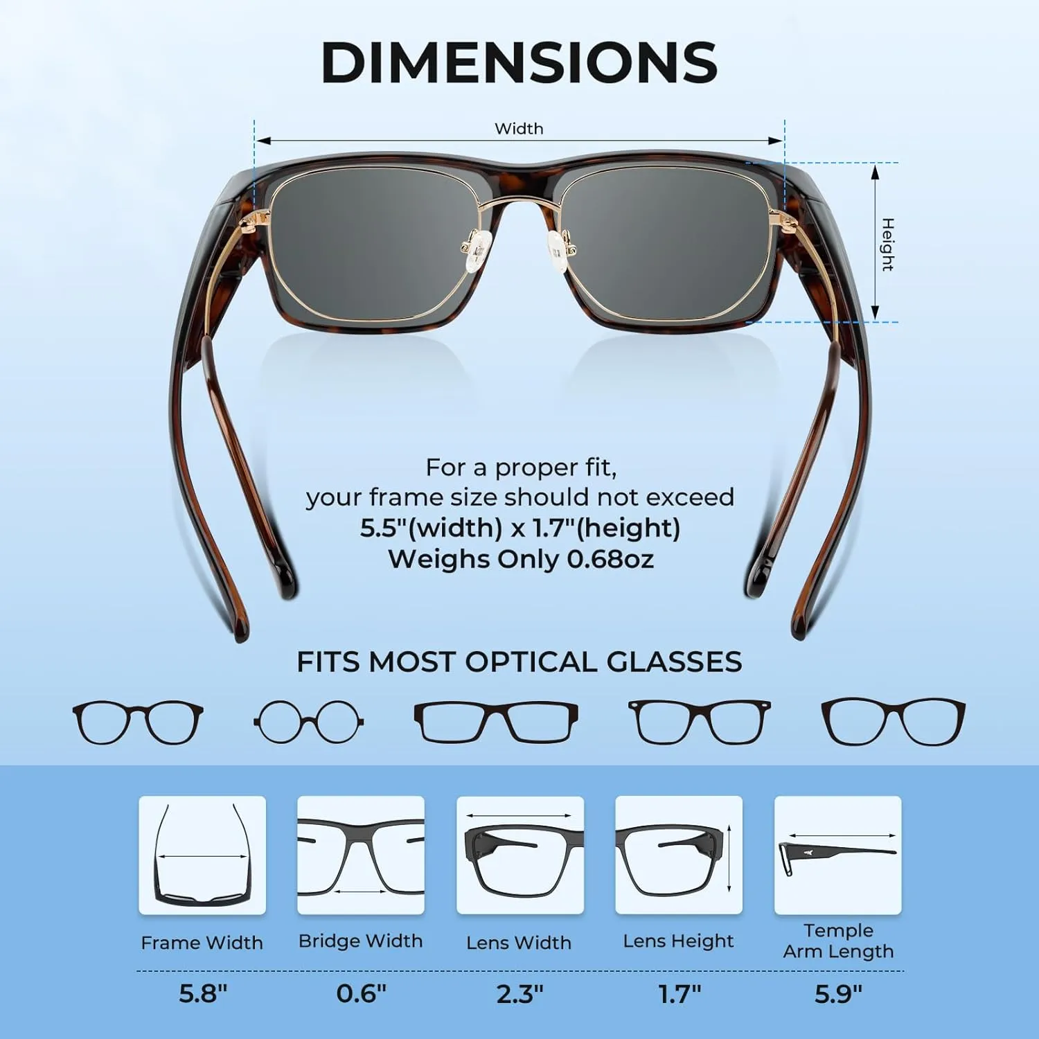 KastKing Molino Fit-Over Polarized Sunglasses,UV400 Protection Ultralight Wraparound Fishing Sports Sunglasses, TAC Lenses