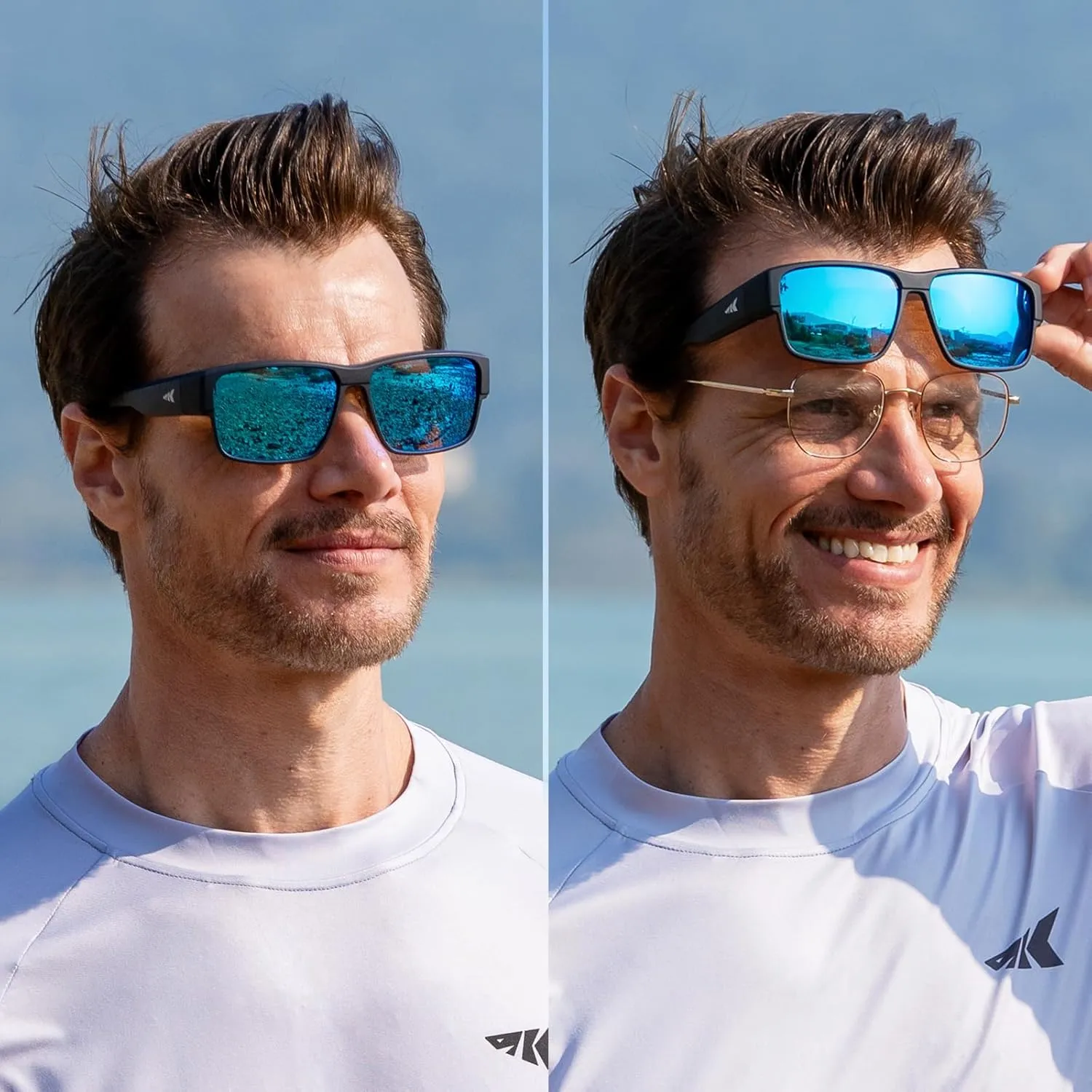 KastKing Molino Fit-Over Polarized Sunglasses,UV400 Protection Ultralight Wraparound Fishing Sports Sunglasses, TAC Lenses