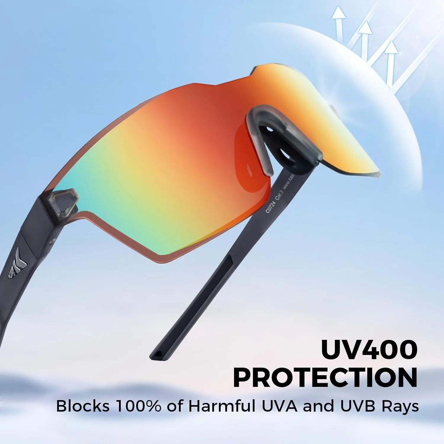 KastKing Tarkio Polarized Fishing Sunglasses, Large Single PC Lenses, Rimless Wrap Design, UV400 Protection Sports Sunglasses