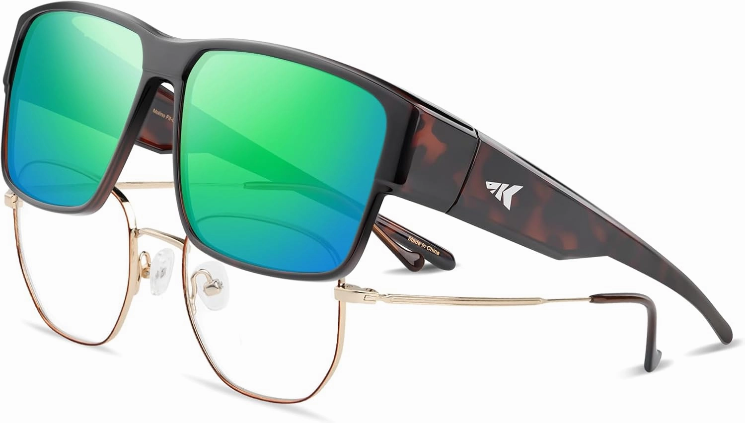 KastKing Molino Fit-Over Polarized Sunglasses,UV400 Protection Ultralight Wraparound Fishing Sports Sunglasses, TAC Lenses