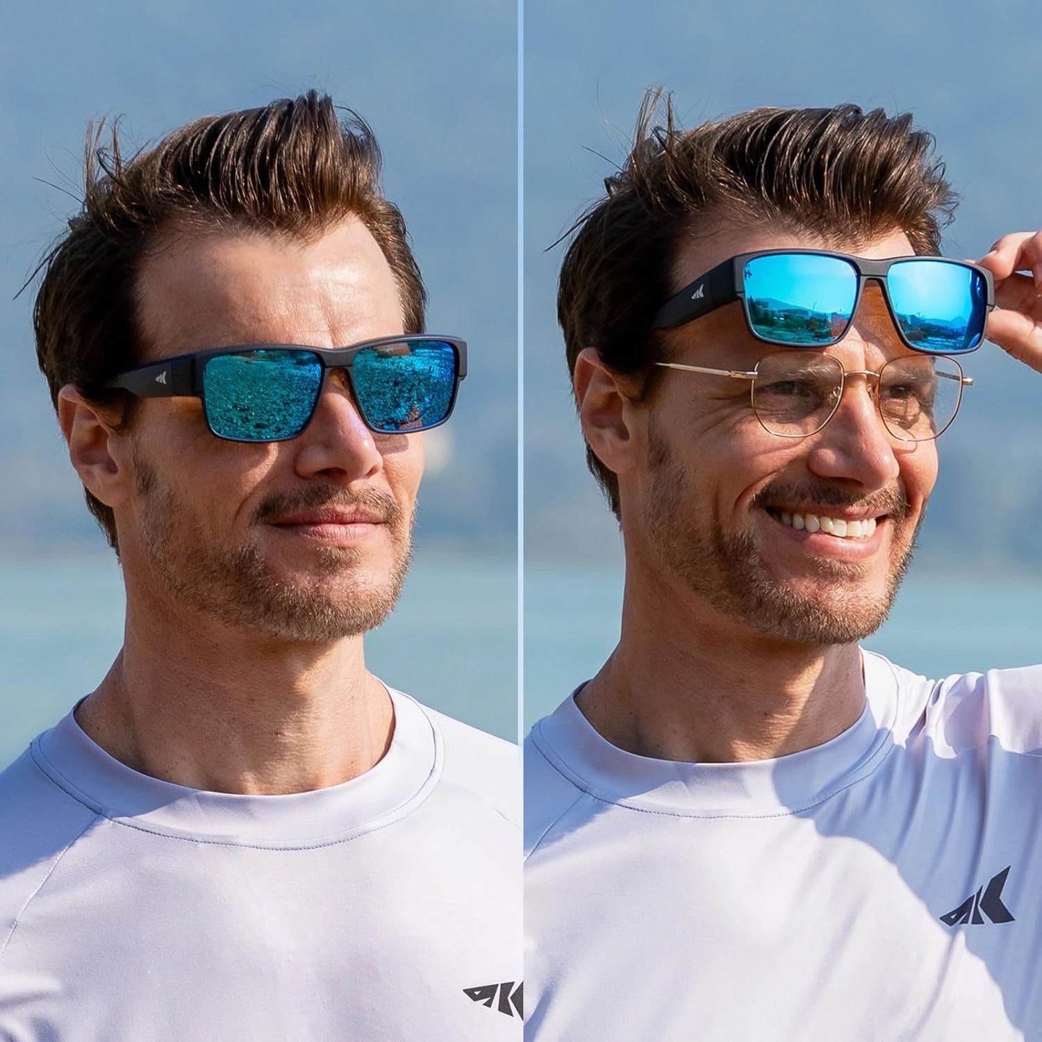 KastKing Molino Fit-Over Polarized Sunglasses,UV400 Protection Ultralight Wraparound Fishing Sports Sunglasses, TAC Lenses