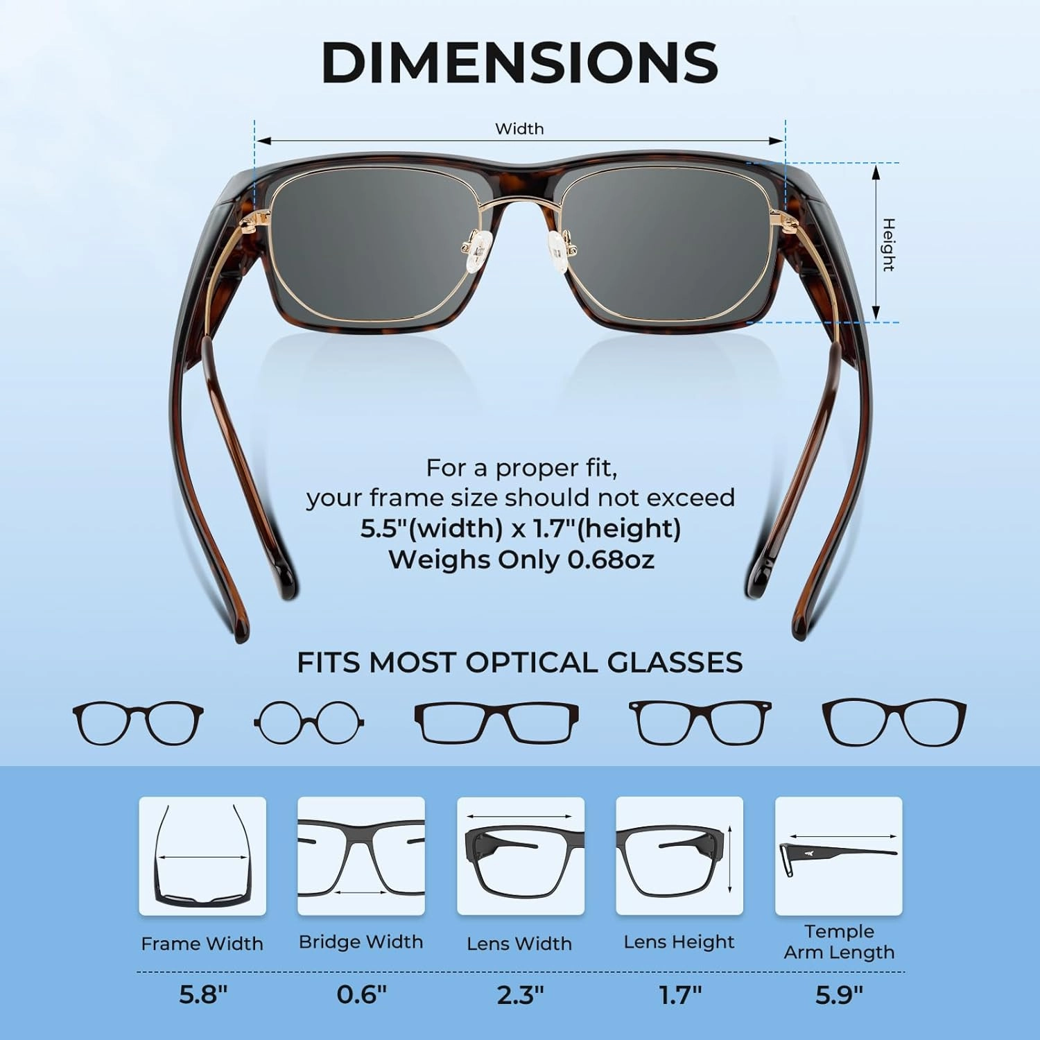 KastKing Molino Fit-Over Polarized Sunglasses,UV400 Protection Ultralight Wraparound Fishing Sports Sunglasses, TAC Lenses
