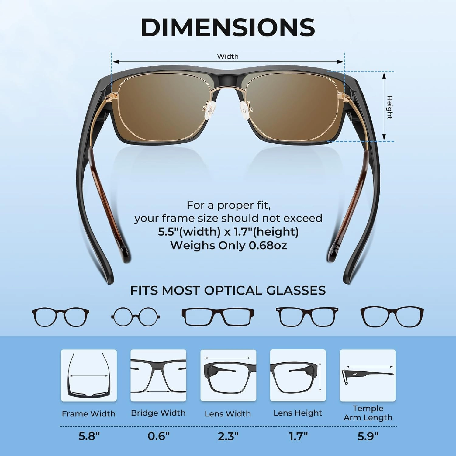 KastKing Molino Fit-Over Polarized Sunglasses,UV400 Protection Ultralight Wraparound Fishing Sports Sunglasses, TAC Lenses
