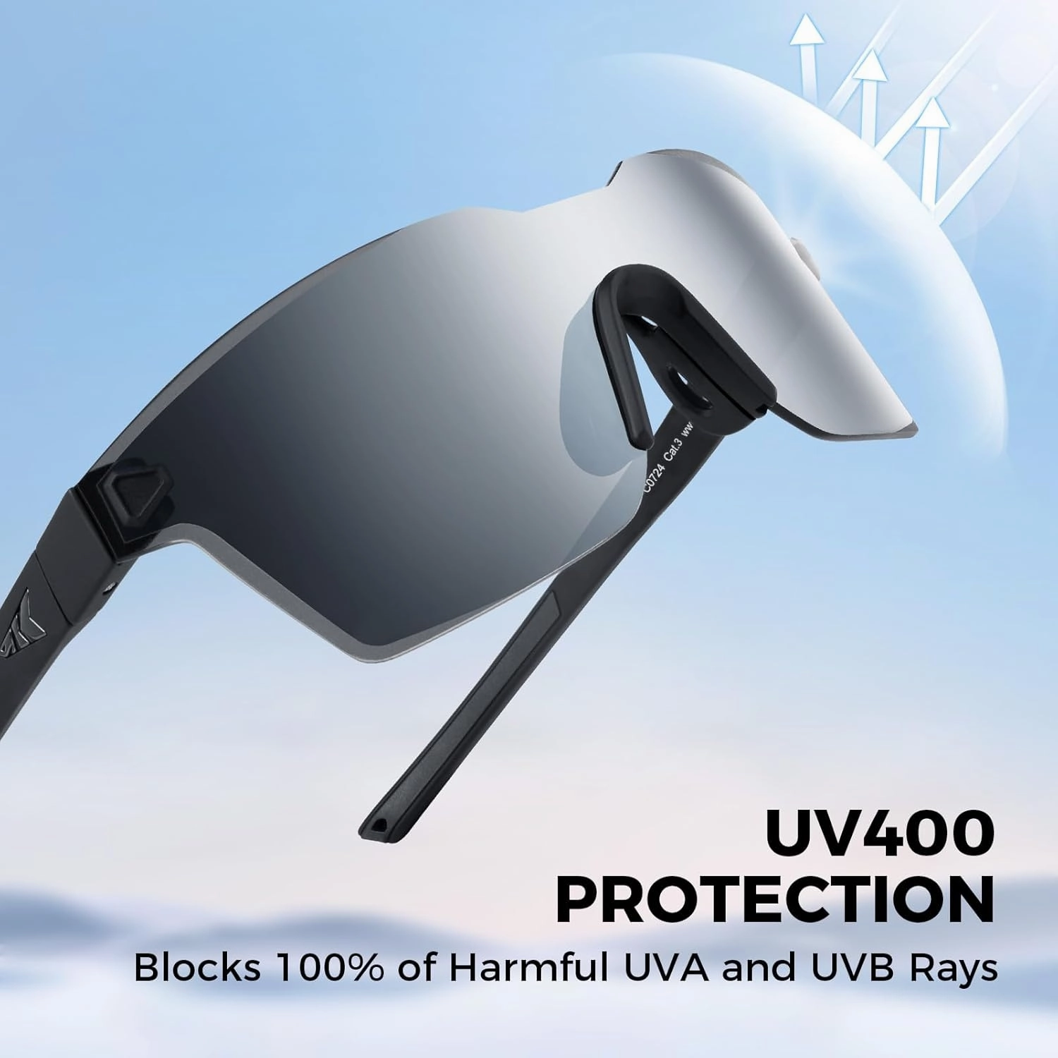 KastKing Tarkio Polarized Fishing Sunglasses, Large Single PC Lenses, Rimless Wrap Design, UV400 Protection Sports Sunglasses