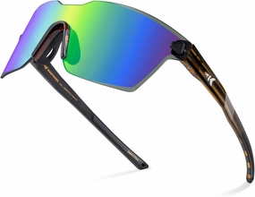 KastKing Tarkio Polarized Fishing Sunglasses, Large Single PC Lenses, Rimless Wrap Design, UV400 Protection Sports Sunglasses