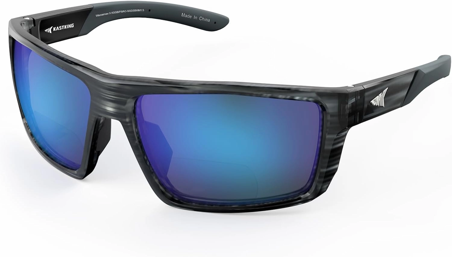 KastKing Waccamaw Polarized Bifocal Sunglasses, x1.5 x2.0 x2.5 Magnifications, Wrap Around Sport Reader Sunglasses for Men