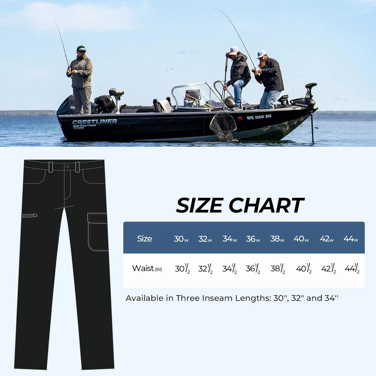 KastKing Wind Crest Fishing Hiking Pants, Water Repellent Lightweight Mens Travel Climbing Pants, UPF 50  Stretch Material