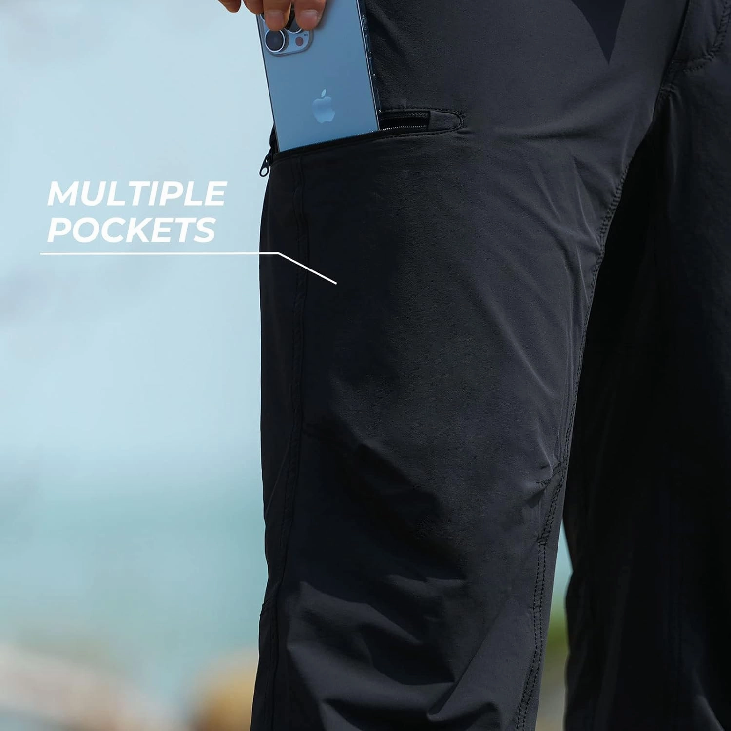 KastKing Wind Crest Fishing Hiking Pants, Water Repellent Lightweight Mens Travel Climbing Pants, UPF 50  Stretch Material