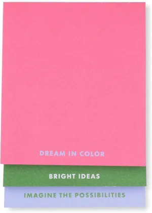 kate spade new york Stacked Notepad Assorted Sizes, Includes 3 Cute Notepads with 75 Sheets Each, Colorful Pads of Paper for Desk Notes (Dream in Color)