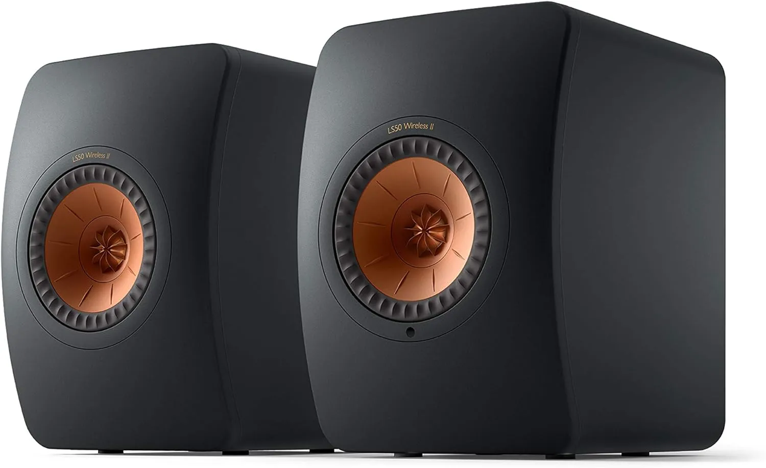 KEF LS50 Wireless II Powered Bookshelf Speakers - Pair (Carbon Black)