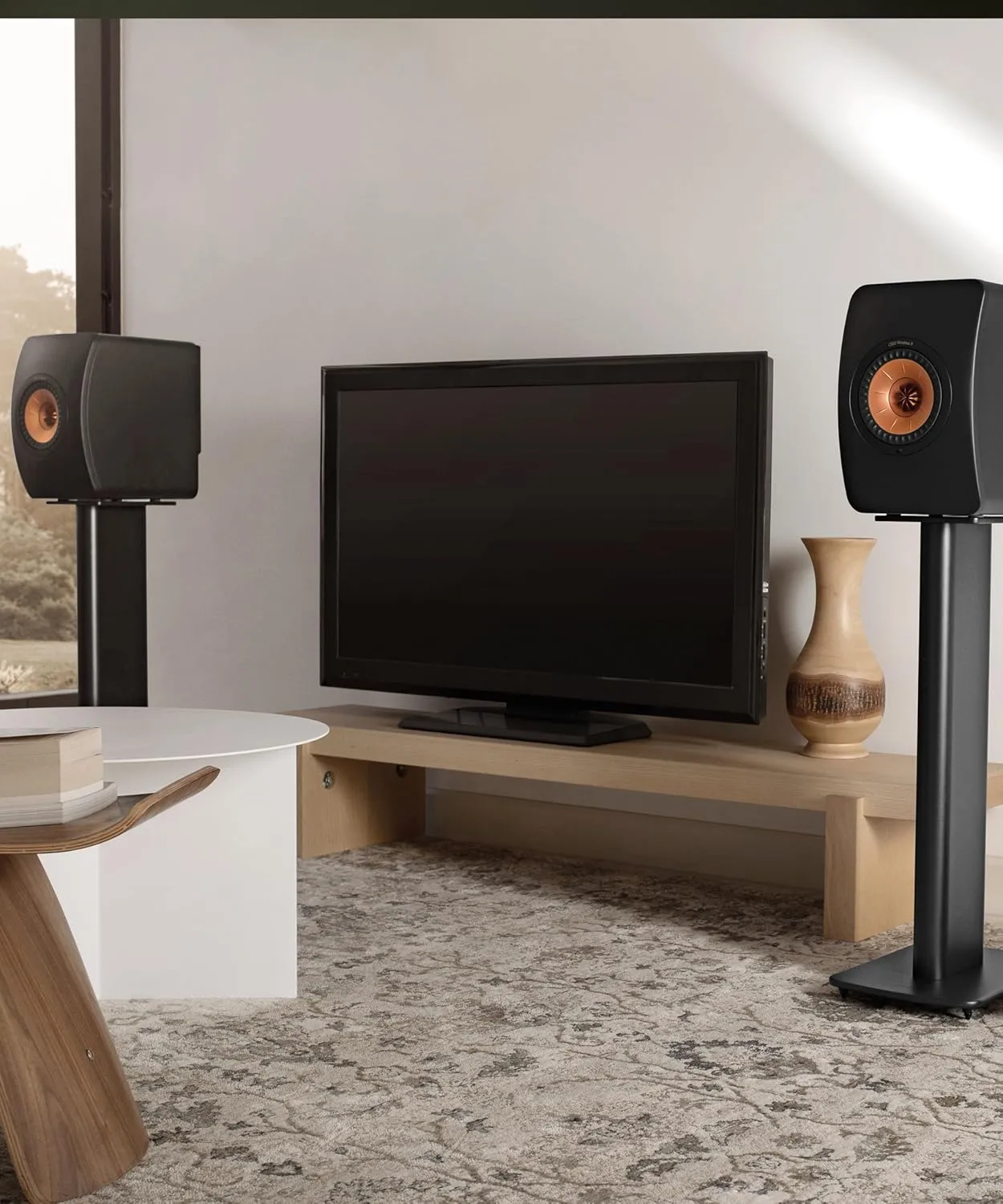 KEF LS50 Wireless II Powered Bookshelf Speakers - Pair (Carbon Black)