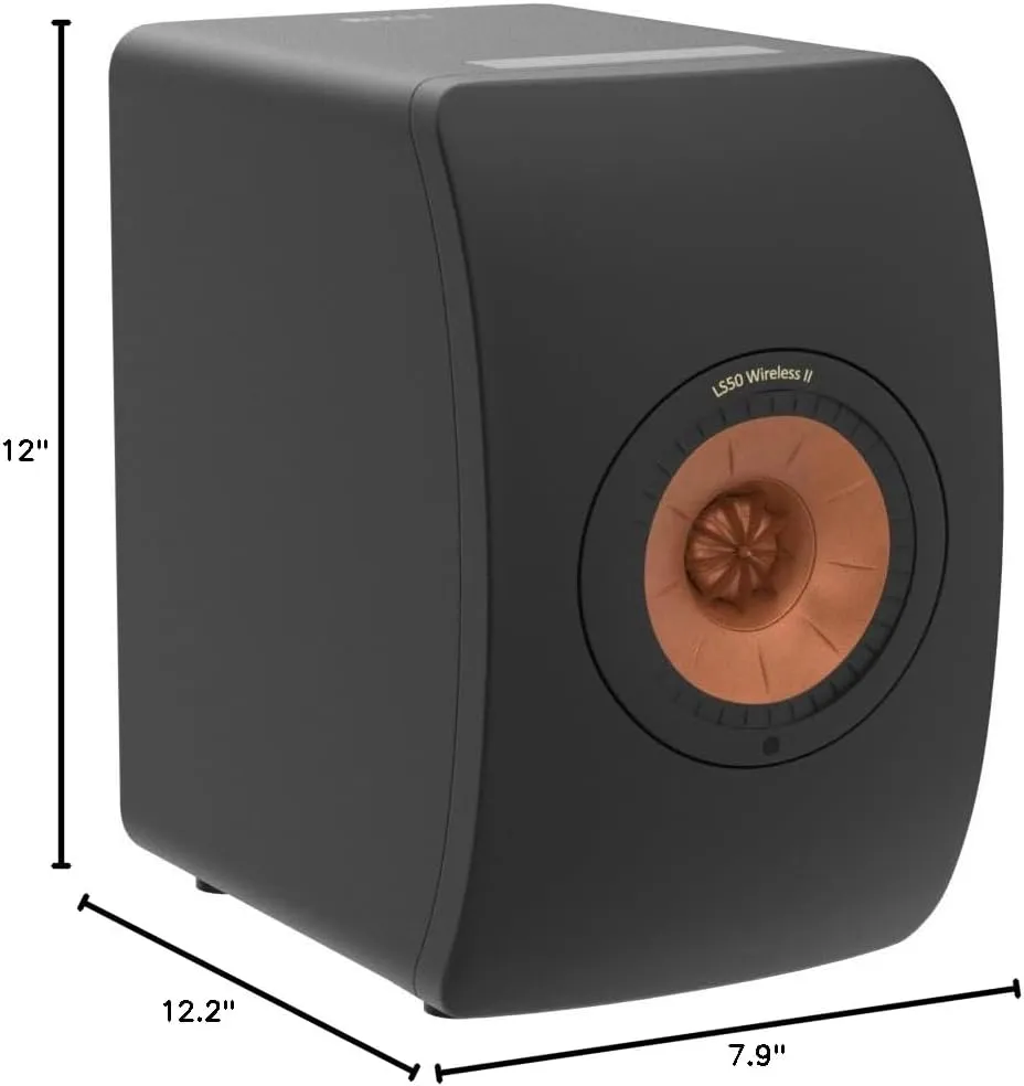 KEF LS50 Wireless II Powered Bookshelf Speakers - Pair (Carbon Black)