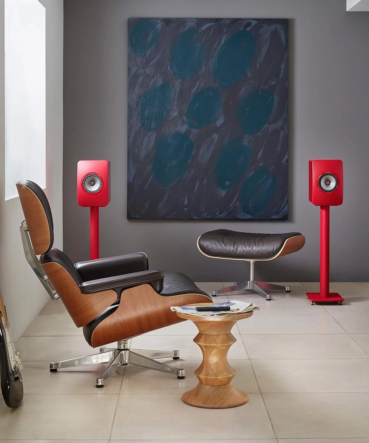 KEF LS50 Wireless II Powered Bookshelf Speakers - Pair (Crimson Red)