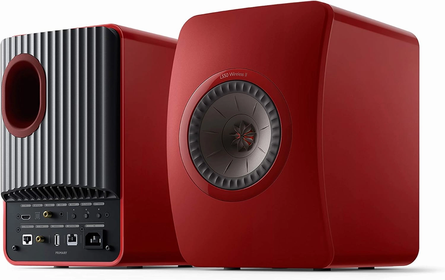 KEF LS50 Wireless II Powered Bookshelf Speakers - Pair (Crimson Red)