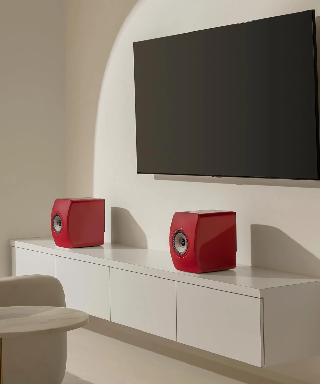 KEF LS50 Wireless II Powered Bookshelf Speakers - Pair (Crimson Red)