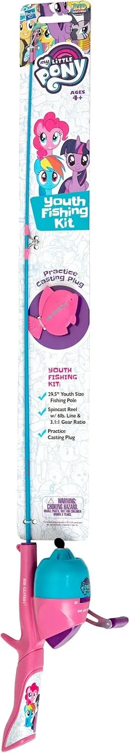 Kid Casters: Youth 29.5" Fishing Poles | Small & Easy to Use | Spincast Reel w/ 3:1:1 Gear Ratio | (Pre-spooled w/ 6-Pound line, Incl. Casting Plug)
