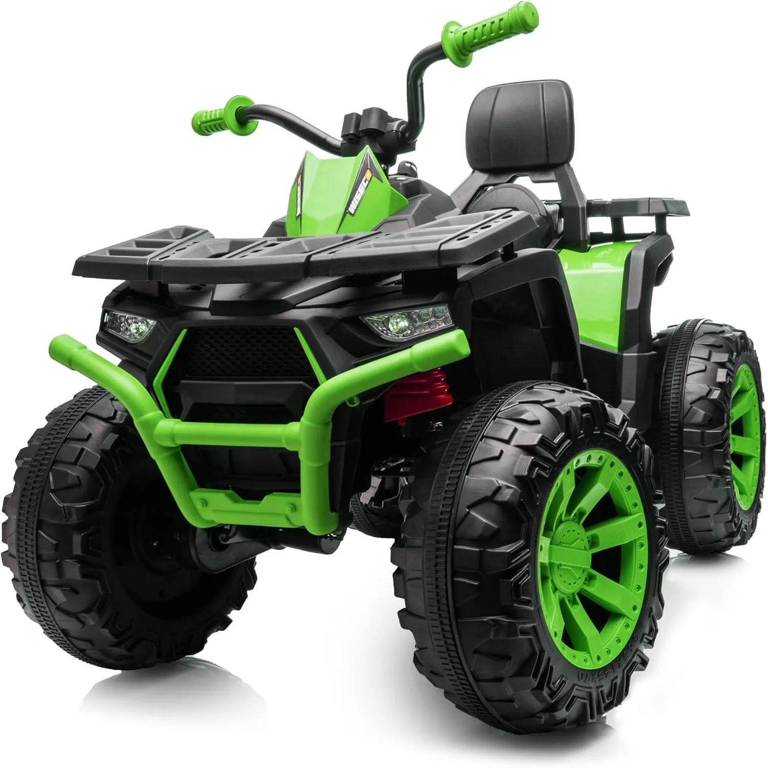 Kids ATV 4 Wheeler, 24V 4WD Electric ATV Ride On Toy for Big Kid w/ 2-Seater, 4x200W Motor, 5.6Mph Max Speed - Green