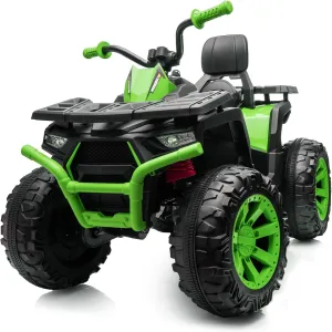 Kids ATV 4 Wheeler, 24V 4WD Electric ATV Ride On Toy for Big Kid w/ 2-Seater, 4x200W Motor, 5.6Mph Max Speed - Green
