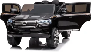 Kids Electric Ride on SUV Car, 12V Battery Powered Truck Licensed Toyota Vehicle with Remote Control, LED Lights, Music, Double Open Doors for Boys Girls, Black