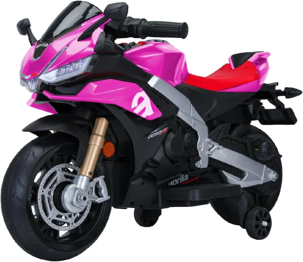Kids Motorcycle, Electric Motorcycle Bike,12V Battery Powered Motorbike, Electric Ride on Motorcycle w/Headlights&Shock Absorber&Training Wheels&Music&Pedal