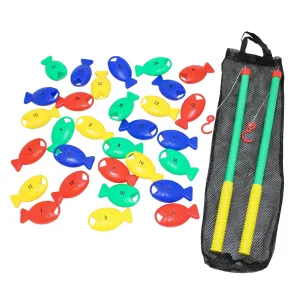 Kids Sprat Fishing 1-30 Game - Bright Colors - Children Learning Development Creative Fun Kit with 2 Rods - 2  Years