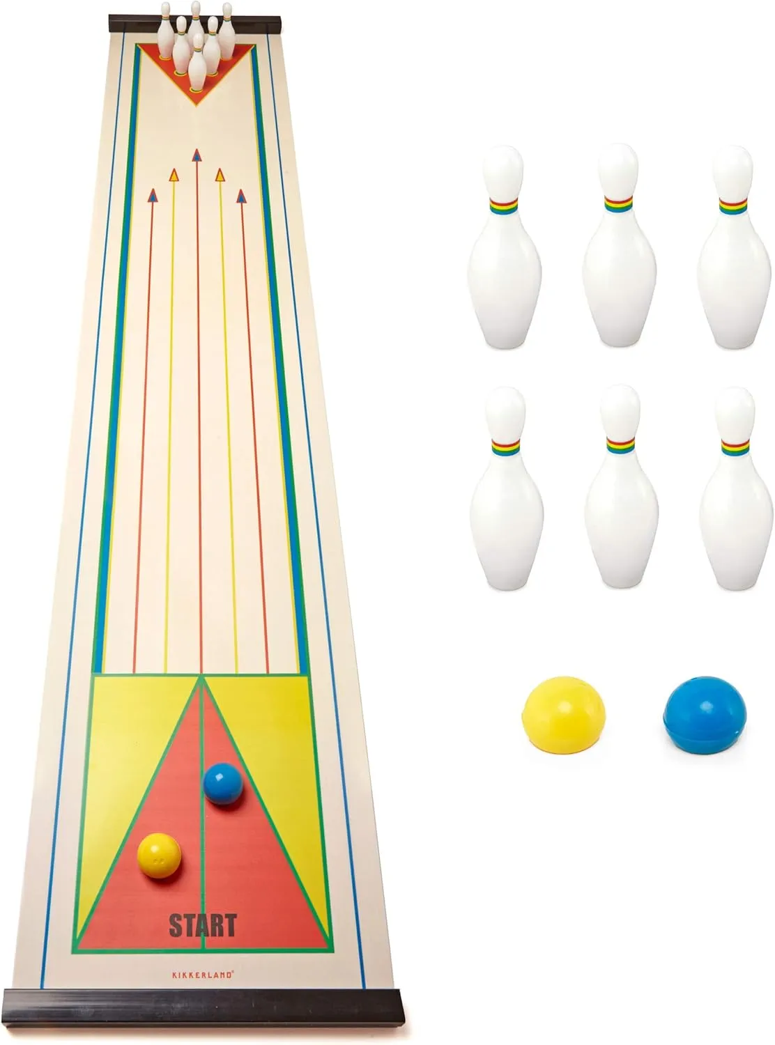 Kikkerland Tabletop Mini Arcade Board Game Bowling, Family Fun Game Night, Office Desk Office Desk Stress Relief Gadgets Small Finger Toys Fun Gag Gifts for Men Women Kids Teens
