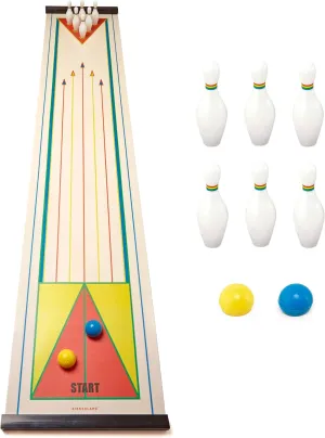 Kikkerland Tabletop Mini Arcade Board Game Bowling, Family Fun Game Night, Office Desk Office Desk Stress Relief Gadgets Small Finger Toys Fun Gag Gifts for Men Women Kids Teens