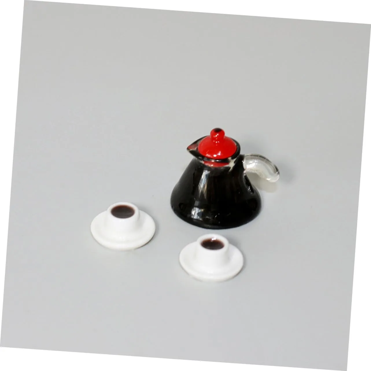 Kisangel 4 Sets Desktop Tiny Food Set Adorable Mini Kitchen Accessories for Dollhouse Wear Resistant Coffee Cup Models for Mini House Decoration and Crafting Fun