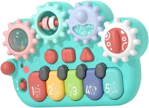 Kisangel Animal Shape Musical for Cartoon Electric Music Instrument with Fun Lighting Early Educational for Boy Girl Lightweight and Portable Battery Not Included