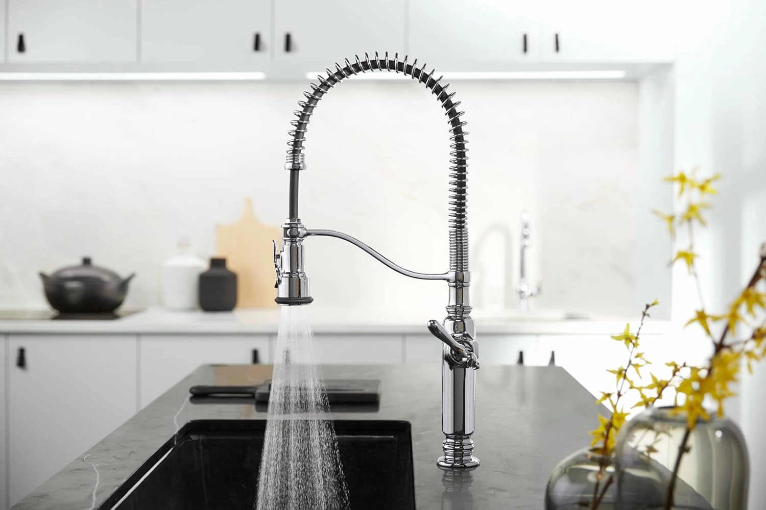 KOHLER K-77515-BV Tournant Semi-Professional Pull-Down Kitchen Sink Faucet, Commercial Kitchen Faucet with Pull Down Sprayer, Vibrant Brushed Bronze