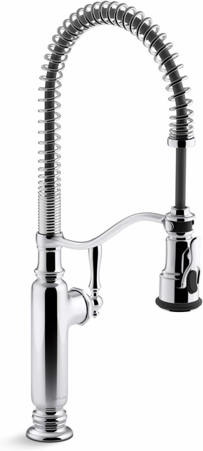 KOHLER K-77515-BV Tournant Semi-Professional Pull-Down Kitchen Sink Faucet, Commercial Kitchen Faucet with Pull Down Sprayer, Vibrant Brushed Bronze