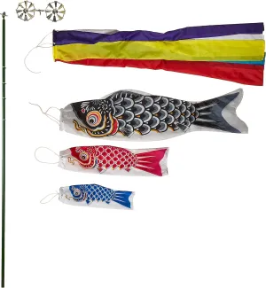 Koinobori Handy Set of Three Colors and Streamers Koinobori [Set Koinobori Mini Indoor] Is in the Box People