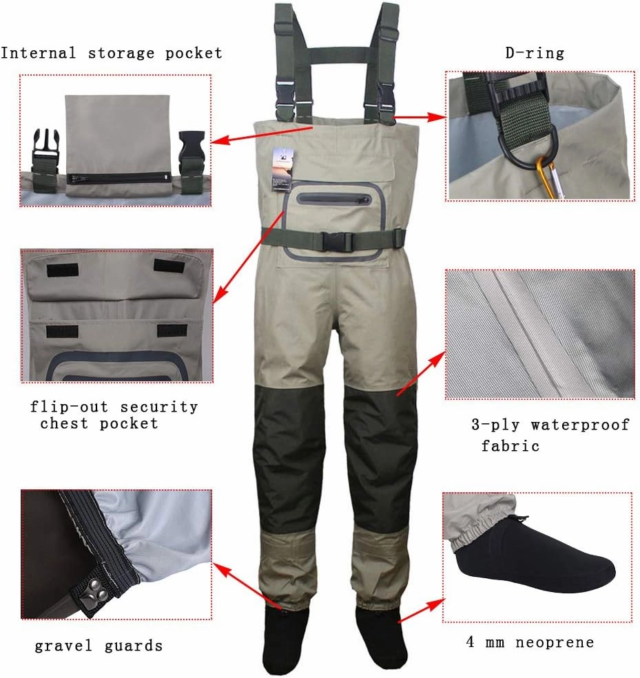 Kylebooker Fishing Breathable Stockingfoot Chest Wader