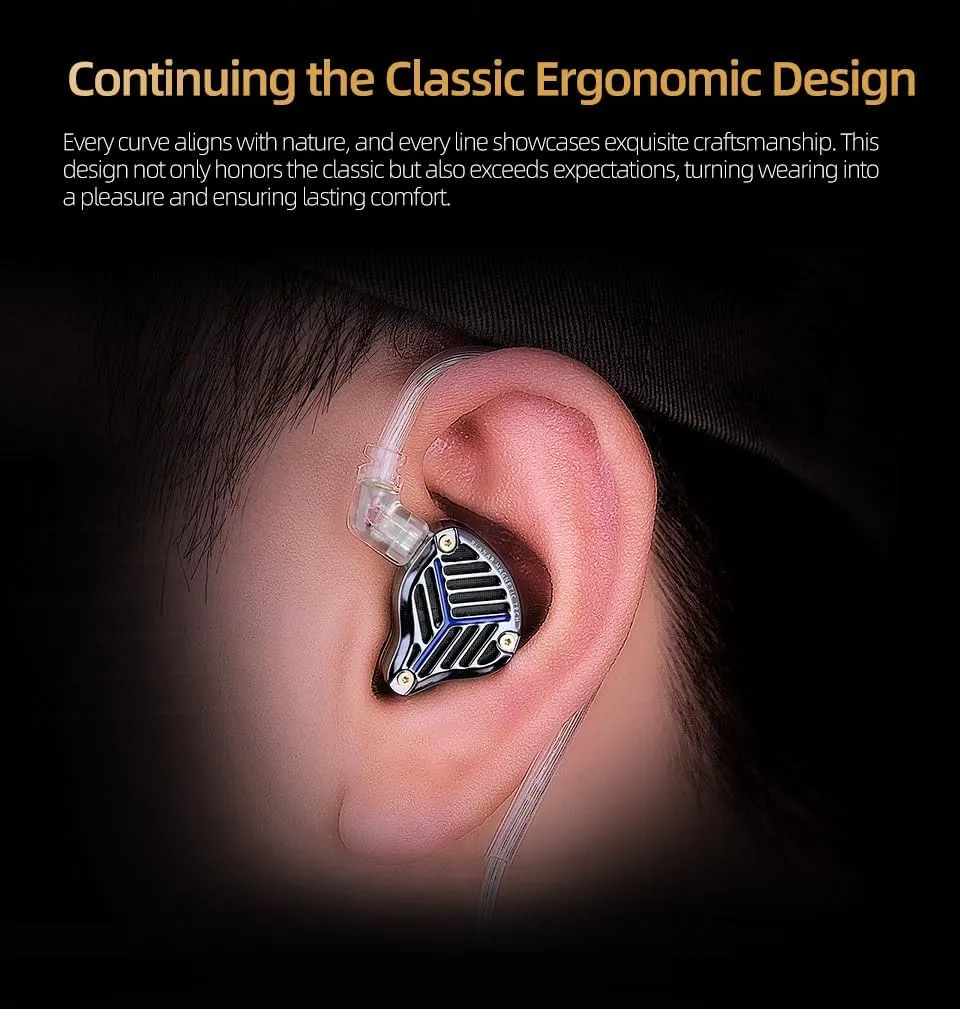 KZ PRX IEM, Planar Diaphragm Driver in ear Monitor Headphones, Noise Cancelling Earbuds Wired, Ear phones with Cord for Audiophile Singers Computer Laptop Gaming, 3.5mm Audio Plug (without mic, Black)