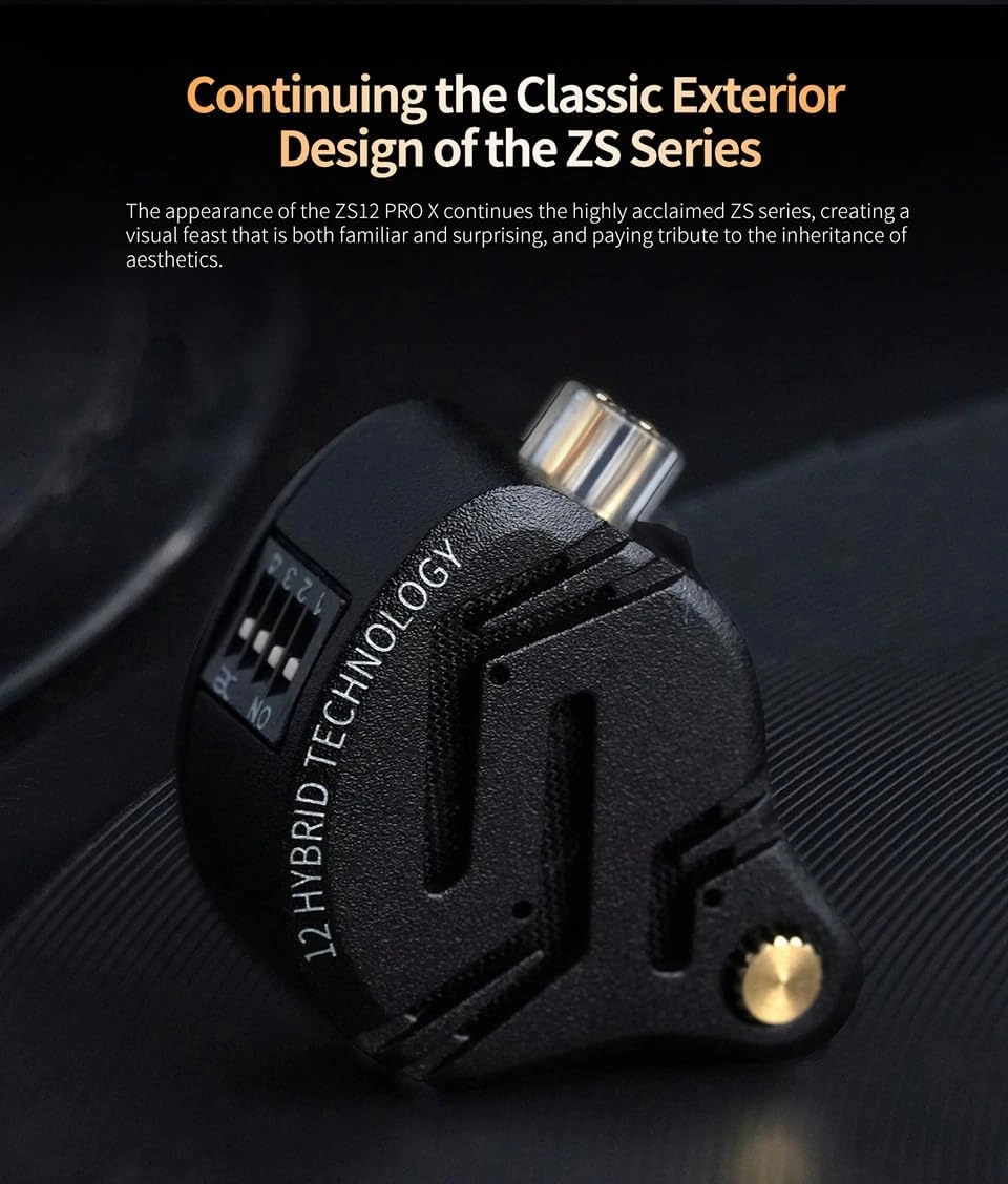 KZ ZS12 Pro X in Ear Monitor, 1DD 5BA HiFi Wired Gaming Earbuds, ZS10 Pro X Upgraded Version KZ IEM Earphones Earbuds with 2Pin-C Detachable Cable for Musicians, Audífonos Gamer, Audiphile