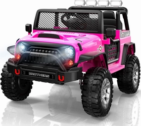 L8 Ride On Car, 2 Seater, 12V Kids Electric Car w/Remote Control, 4-Wheel Suspension, Bluetooth Speaker, Multi Music Modes, 3 Speeds, LED Lights, Xmas & Birthday Gift Ideas for Kids Ages 3 