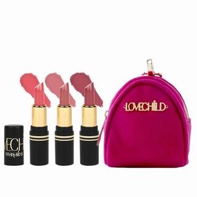 L' child Masaba Semi-Matte Lipstick Set with Case, Deep Reds