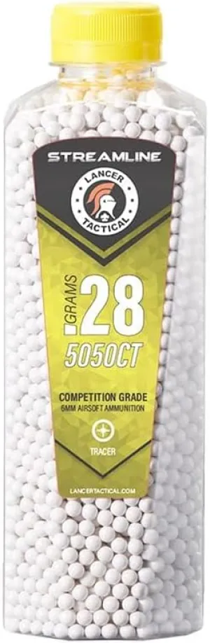 Lancer Tactical 5050 Count Airsoft Tracer BBS, Glow in The Dark, .20g, .25g, .28g, .30g, .32g-Competition Grade, Made in Taiwan
