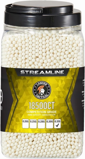 Lancer Tactical 18,500 Round 6mm Airsoft Pellets 0.20g-0.32g, Bucket Size Tracer BB - Made in Taiwan
